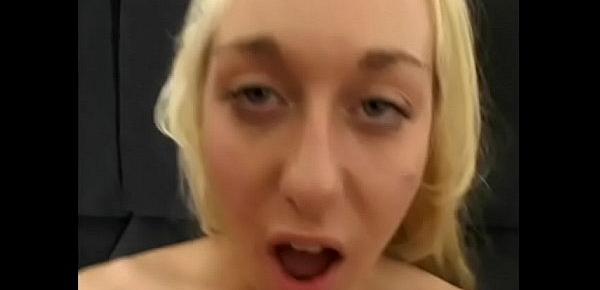  Kinky blonde whore in hat Goldie Coxx sucks cock and fucks then fills her twat with warm cum